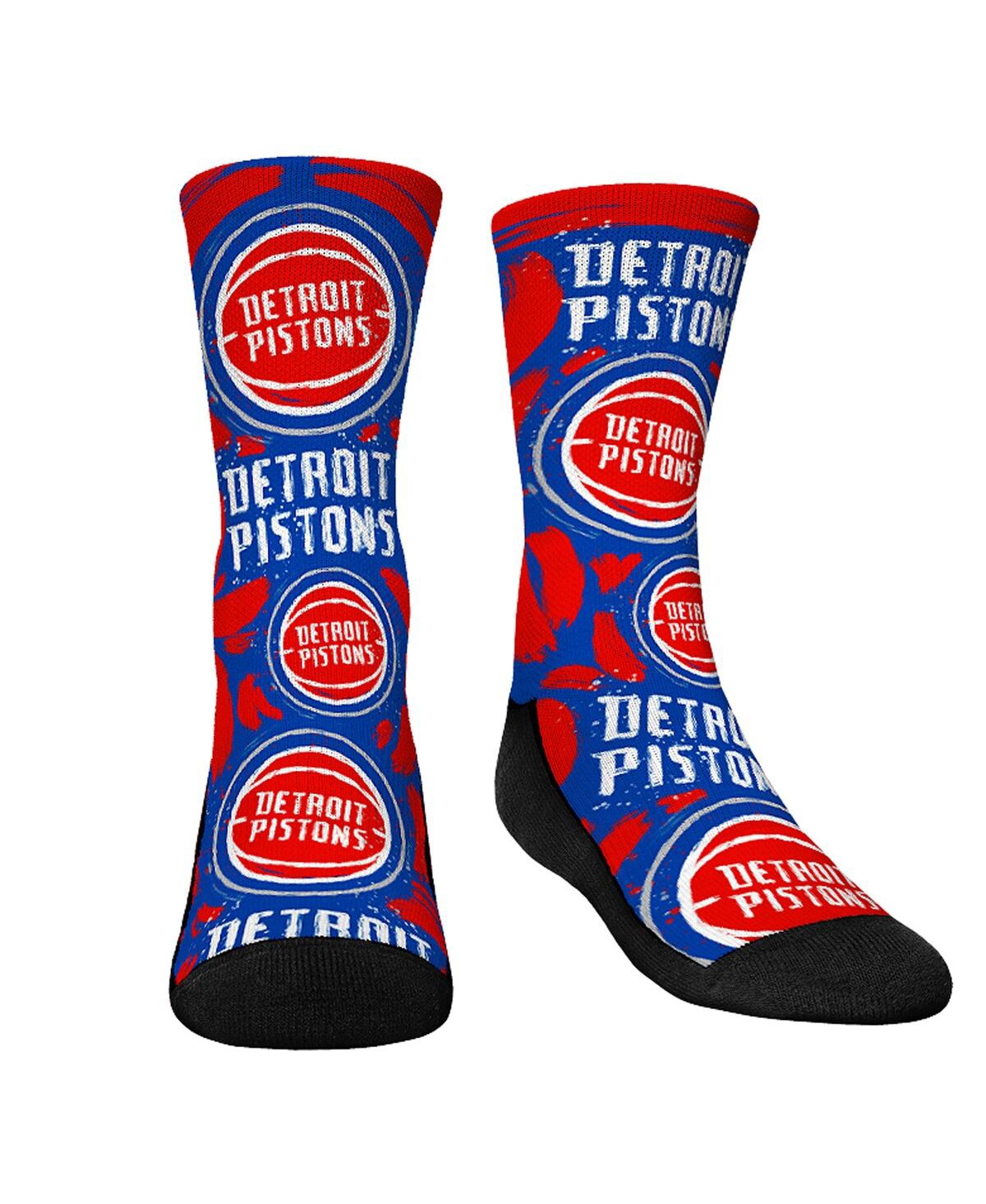 Rock 'em Kids' Youth Boys And Girls  Socks Detroit Pistons Allover Logo And Paint Crew Socks In Burgundy