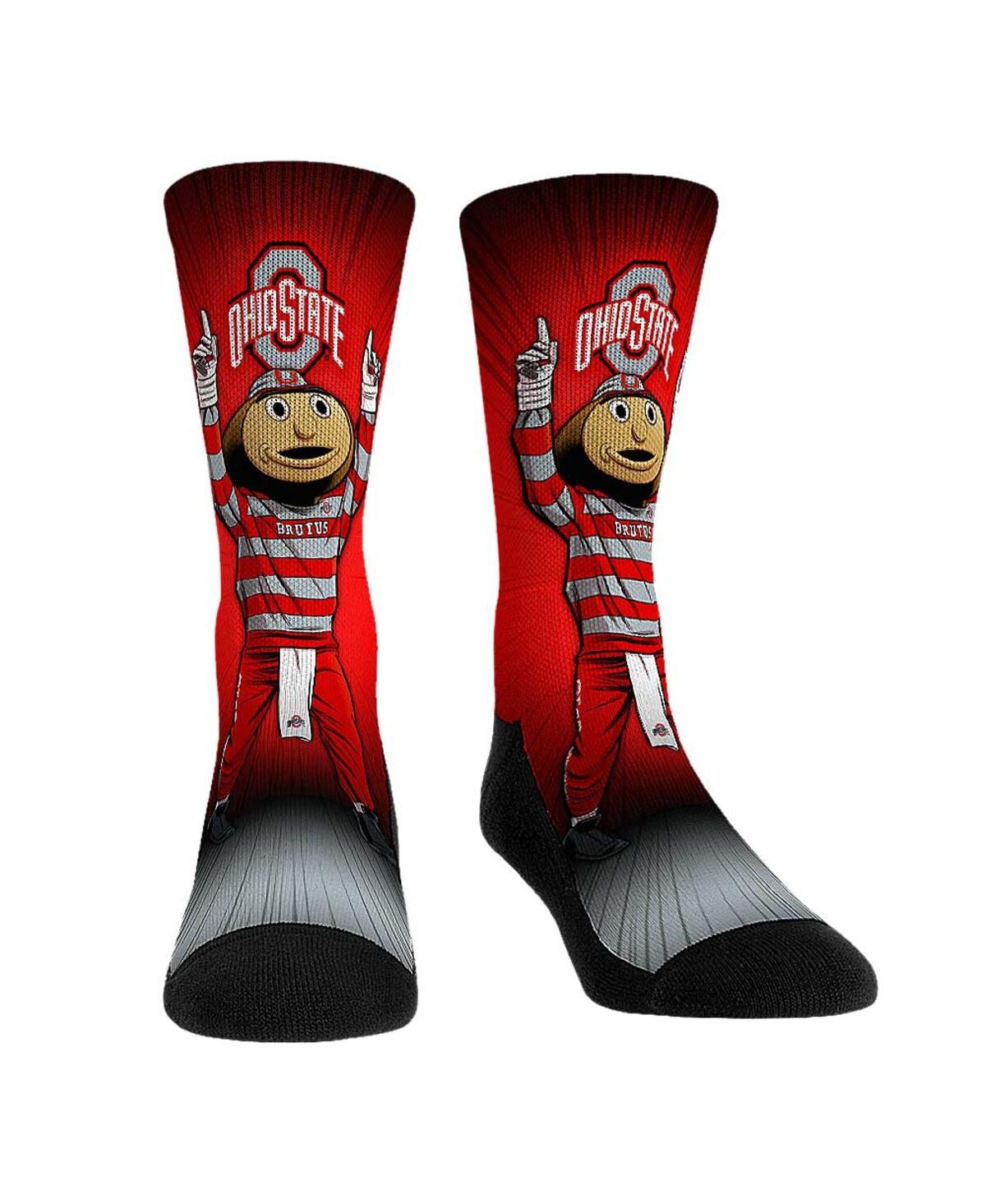Rock 'em Men's And Women's  Socks Ohio State Buckeyes Mascot Pump Up Crew Socks In Red