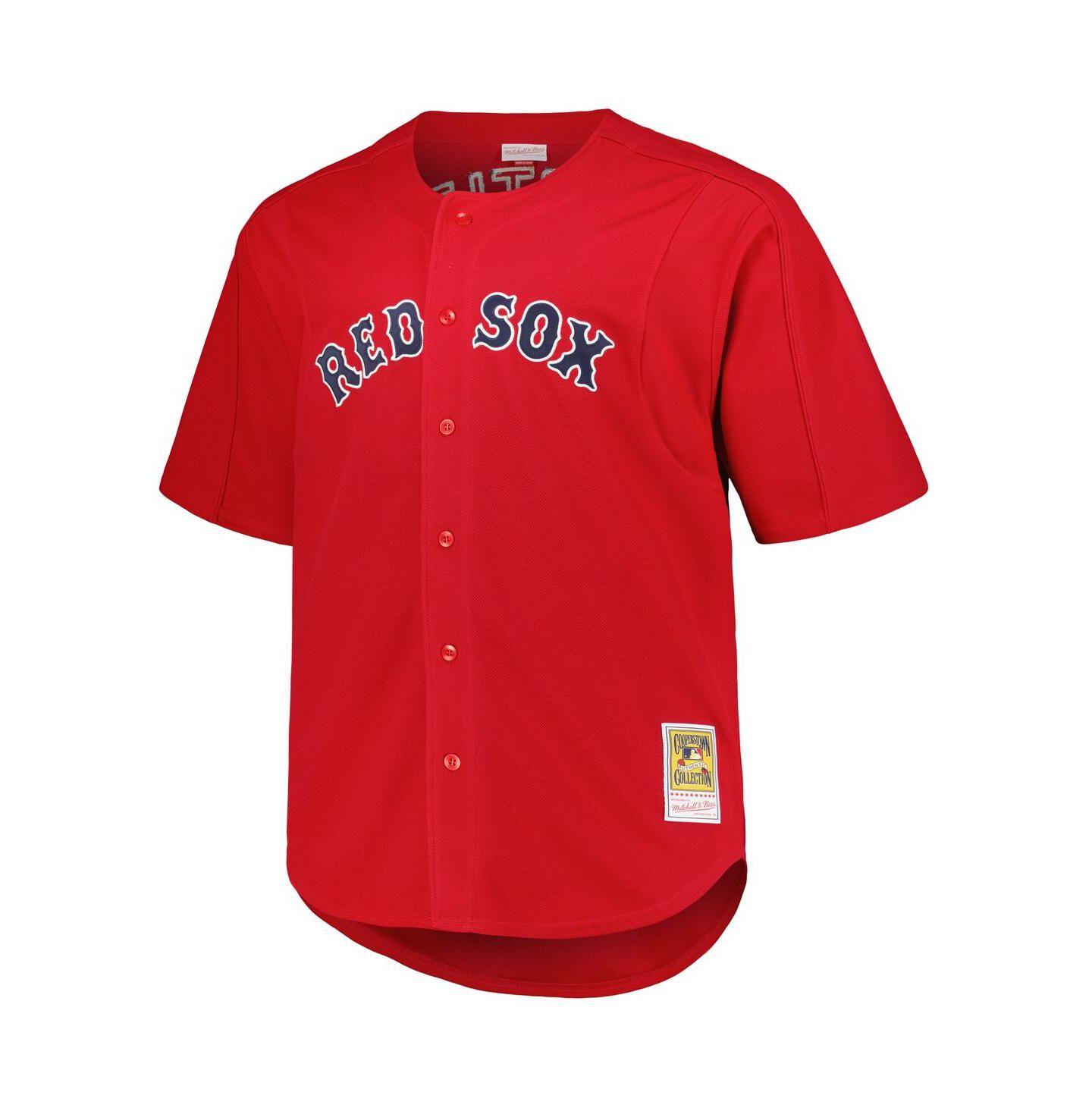 Мужской топ Mitchell & Ness David Ortiz Red Boston Red Sox Big and Tall Cooperstown Collection Batting Practice Replica Jersey — фото 3