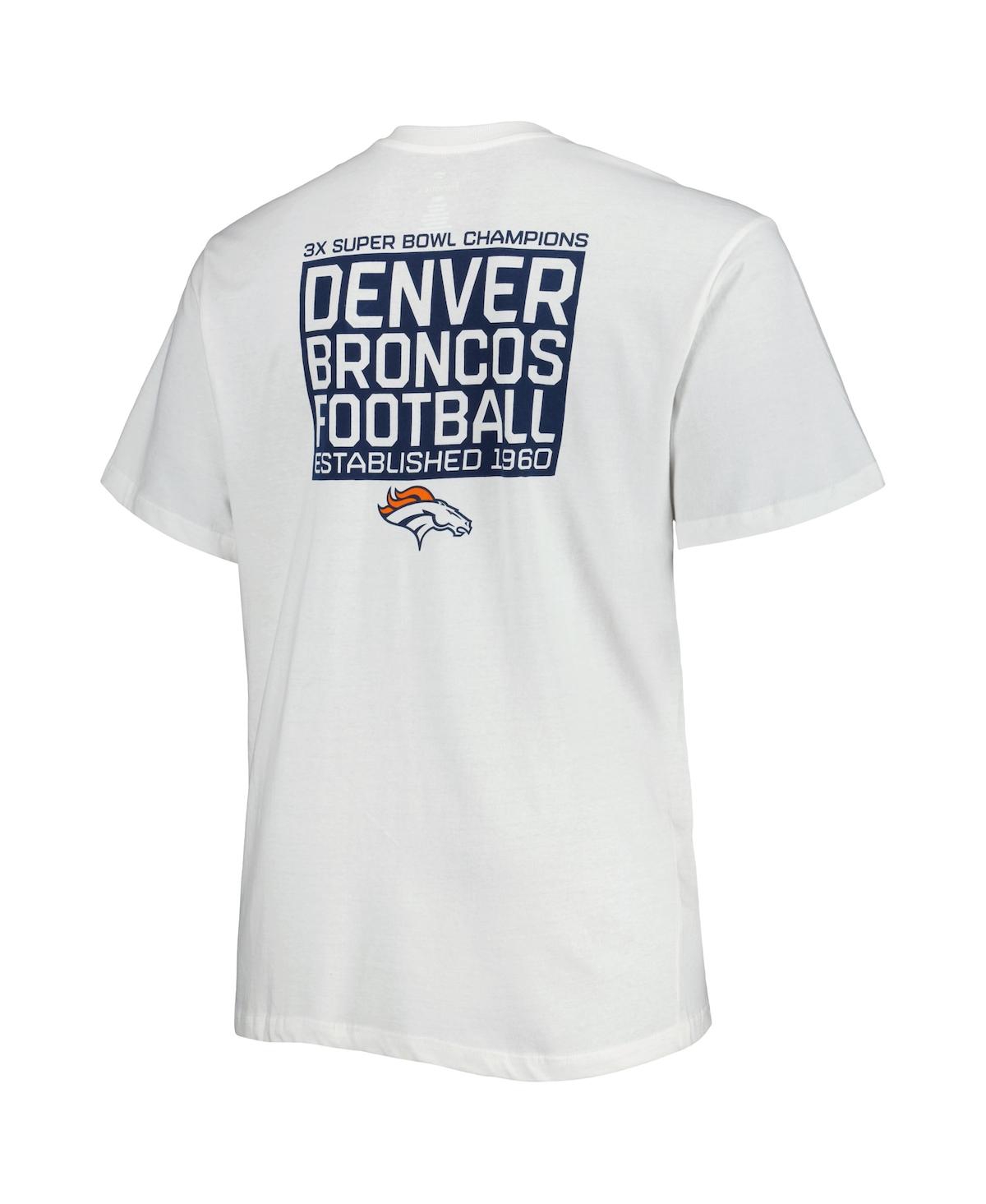 Shop Fanatics Men's  White Denver Broncos Big And Tall Hometown Collection Hot Shot T-shirt