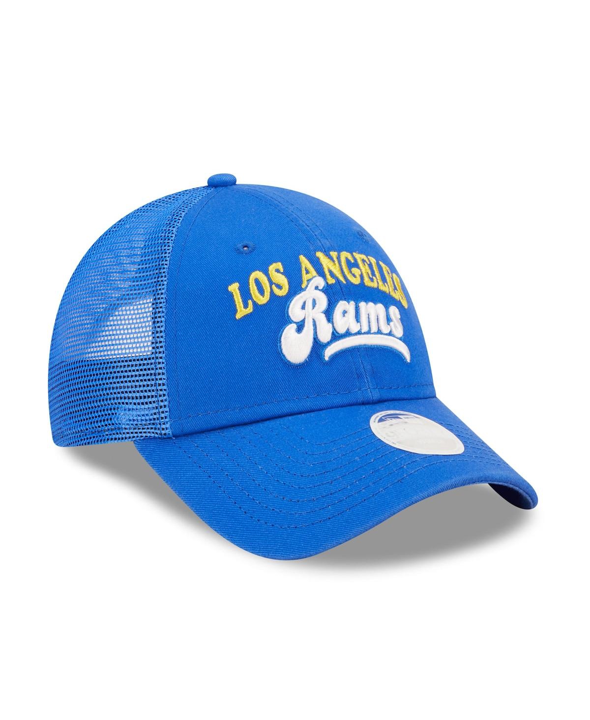 New Era Royal Los Angeles Rams Team Trucker 9forty Snapback Hat In Royal