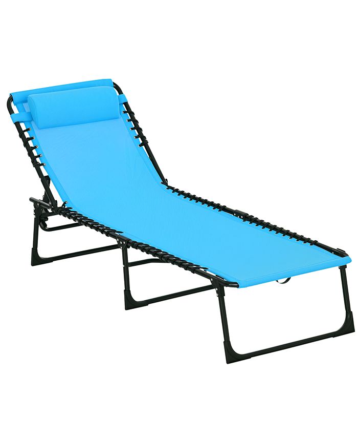 Outsunny Outdoor Folding Chaise Lounge Chair Portable Lightweight ...