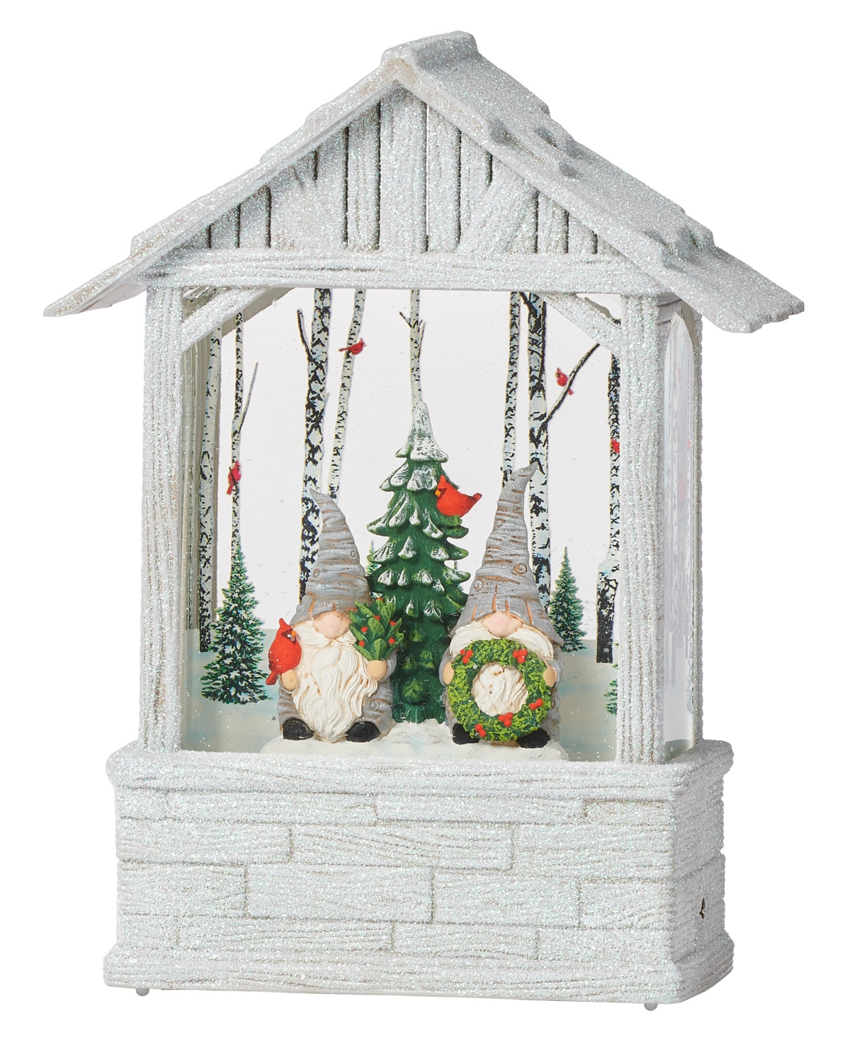 Roman 8.75" H Lighted Swirl Gnomes In Stable In Multi Color