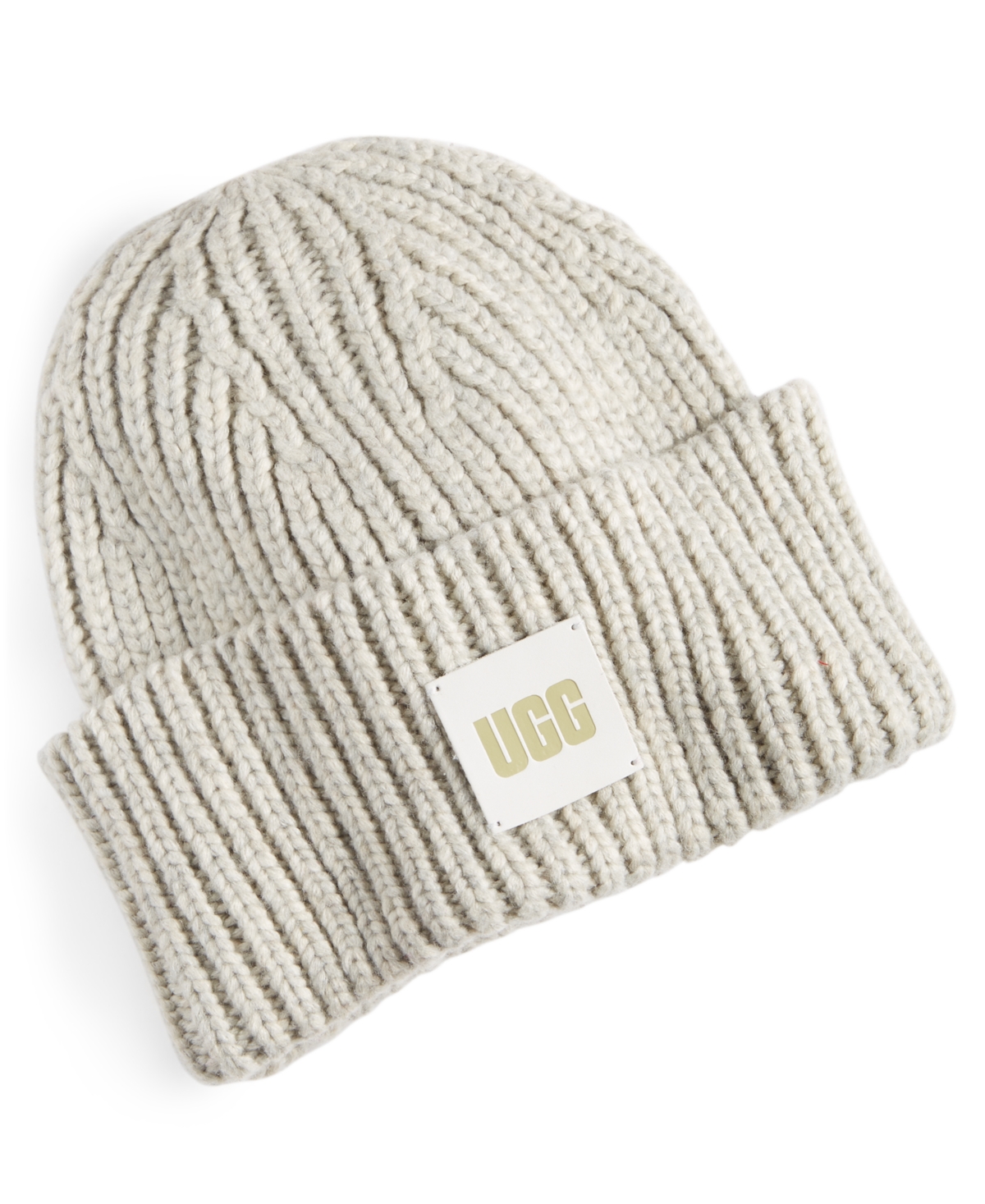 UGG WOMEN'S CHUNKY RIB-KNIT LOGO-PATCH BEANIE