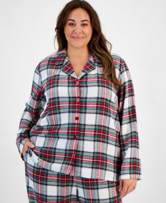 Family Pajamas Matching Plus Size Stewart Cotton Plaid Pajamas Set, Created for Macy's