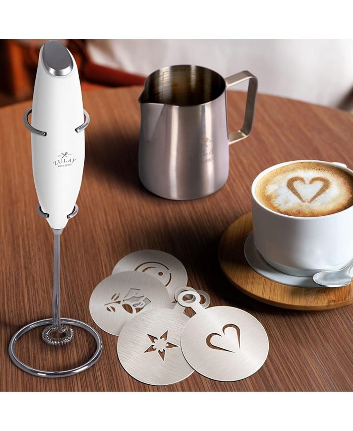 Zulay Kitchen Milk Frother Complete Set Coffee Gift, Handheld Foam Maker for Lattes Macy's