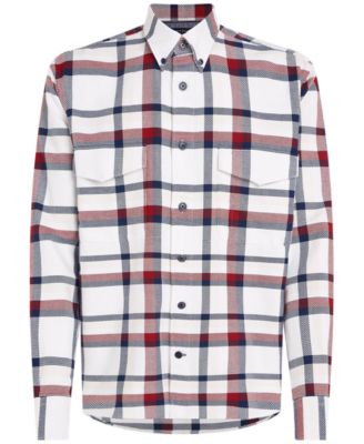 Tommy Hilfiger Men's Global Stripe Textured Check Overshirt Macy's - Main Image