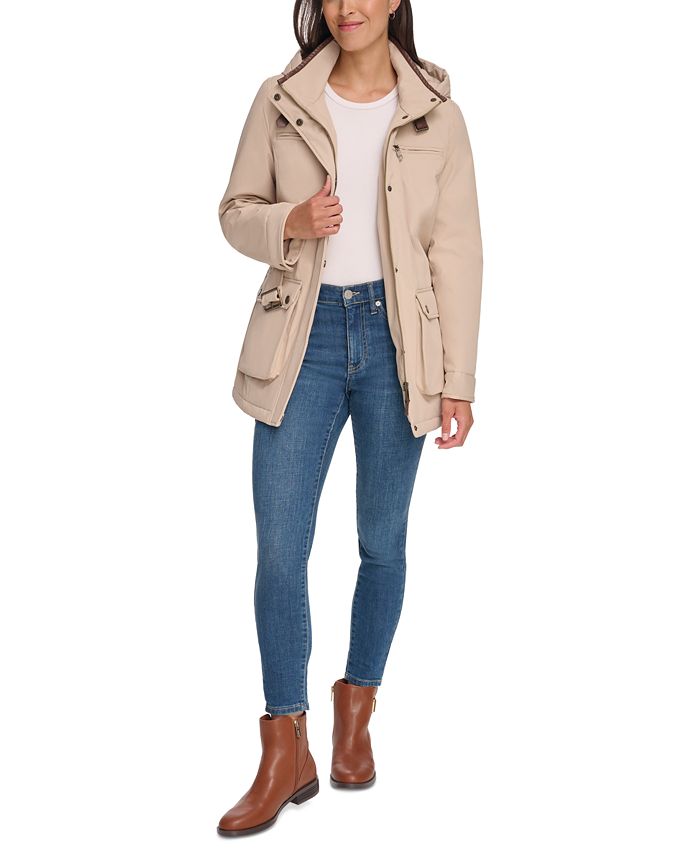 Tommy Hilfiger Women's Hooded Crest Pocket Raincoat - Macy's