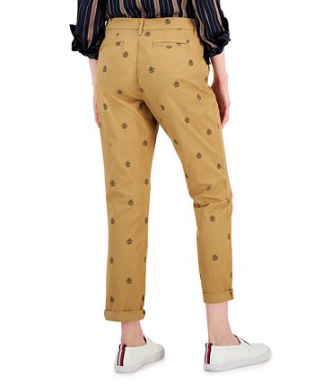 Tommy Hilfiger Women s Hampton Logo Print Chino Ankle Pants Macy s