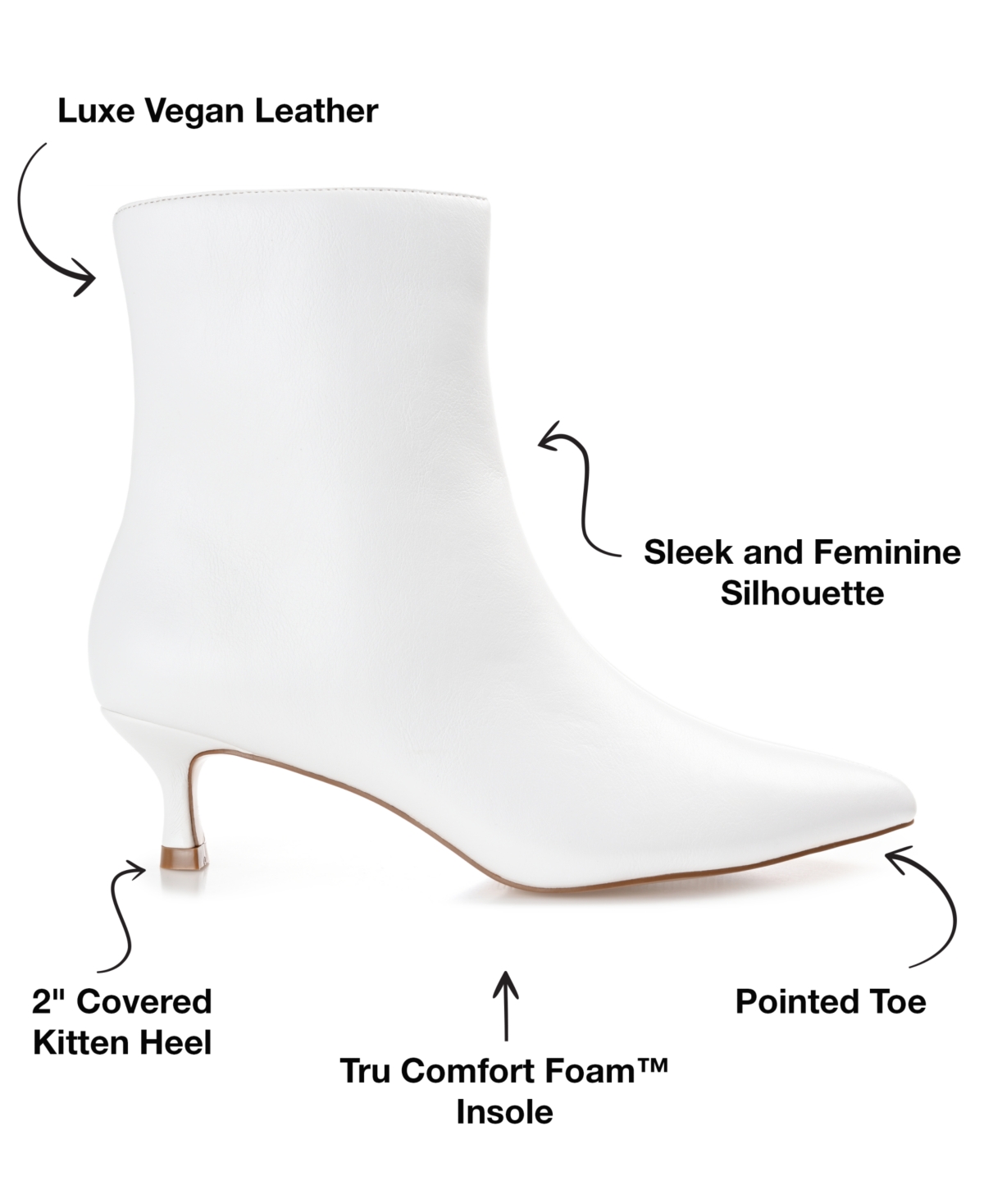 Journee Collection Women's Arely Kitten Heel Pointed Toe Dress Booties