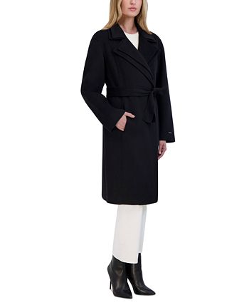 Tahari Women s Wool Blend Double Collar Wrap Coat Macy s