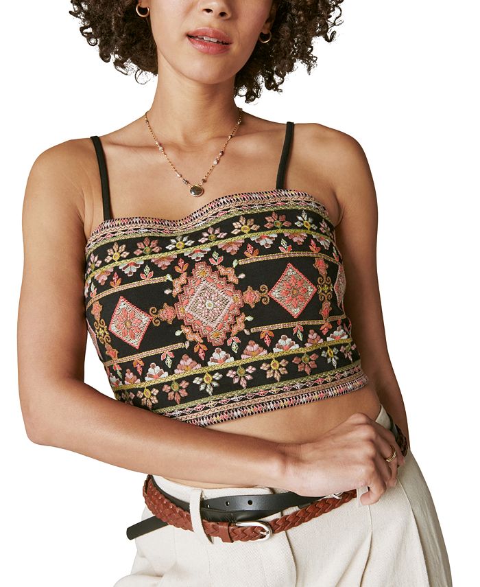 Lucky Brand Geo Embroidered Tank Top - Macy's