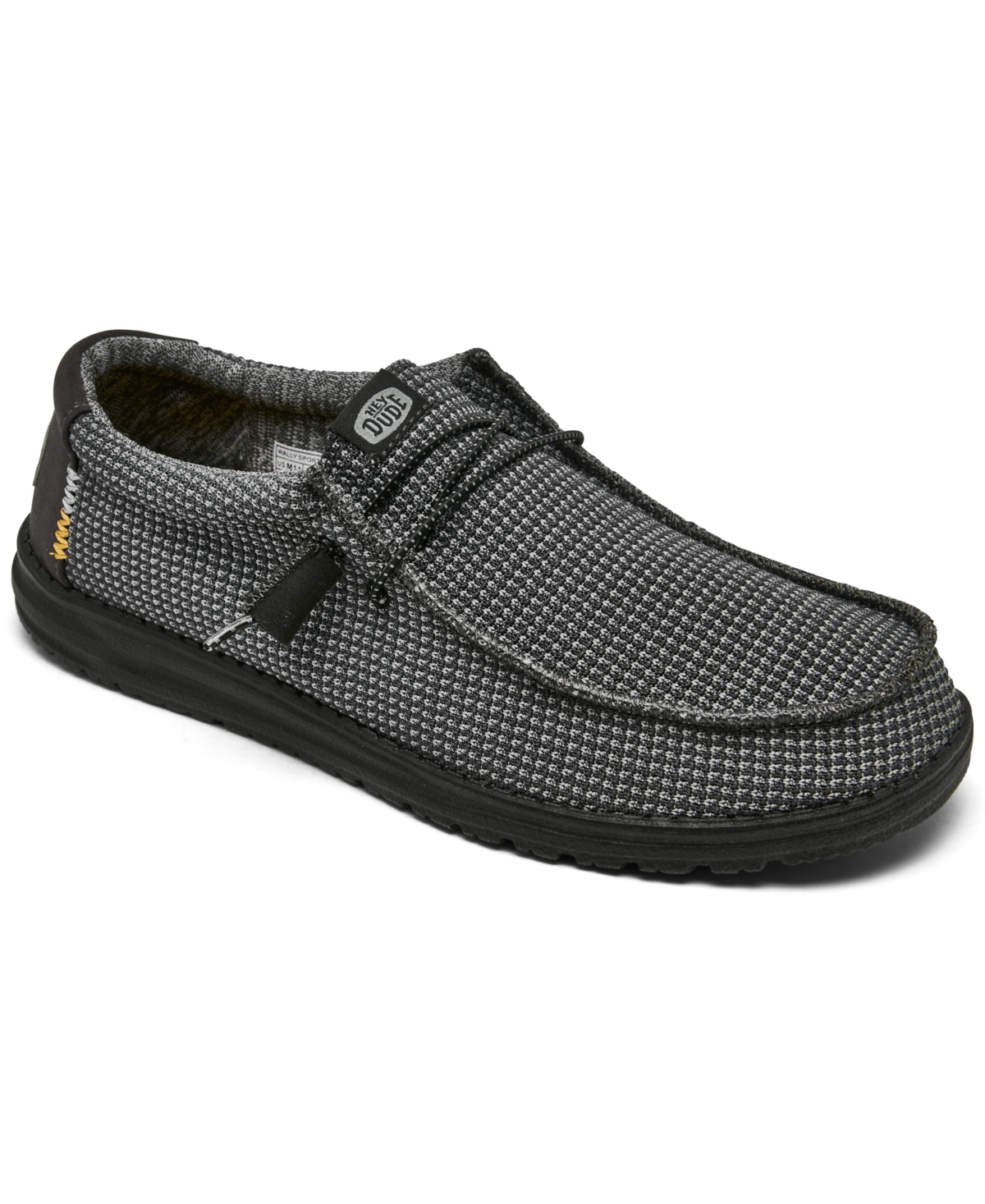 Shop Hey Dude Men's Wally Sport Mesh Casual Moccasin Sneakers From Finish Line In Charcoal