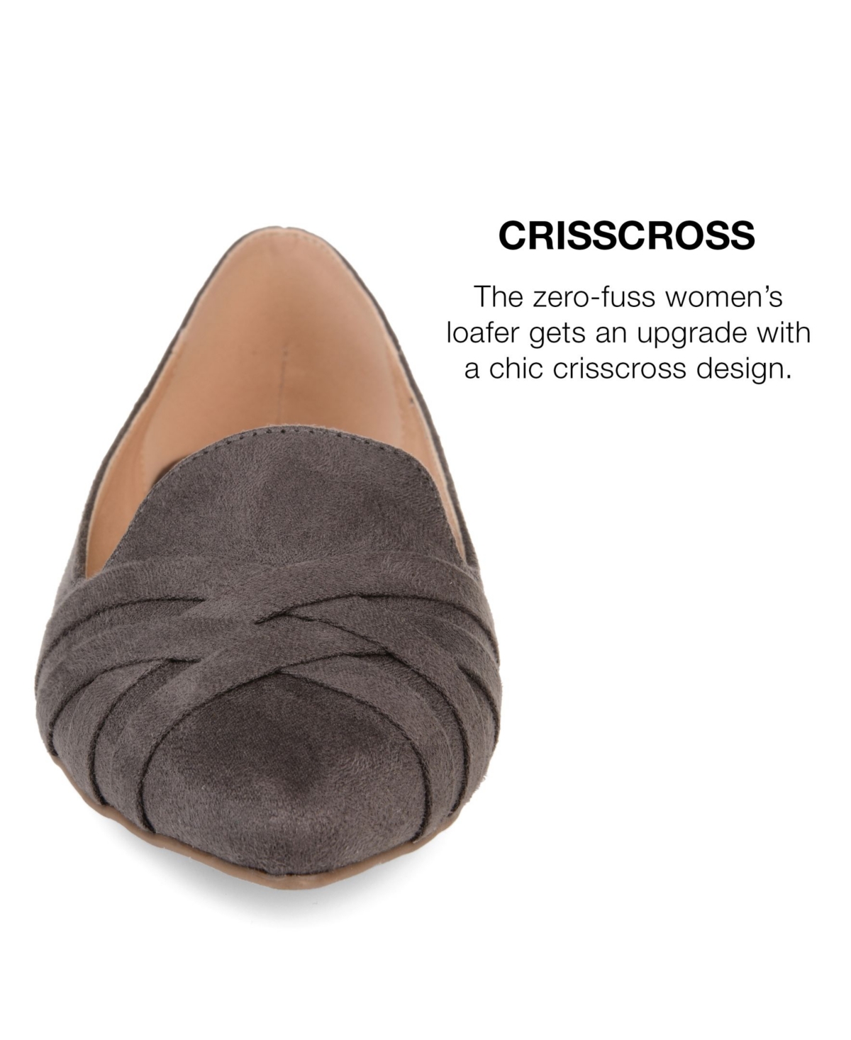 Journee Collection Journee Mindee Crisscross Toe Flat In Steel Gray