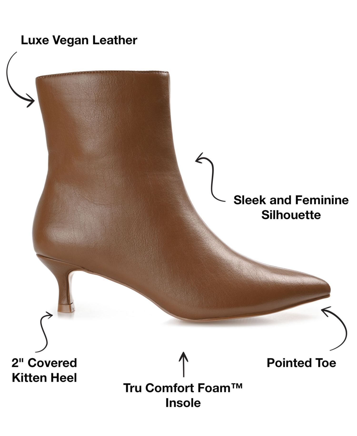 Women's Arely Kitten Heel Pointed Toe Dress Booties