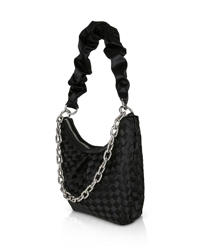 Jewel Badgley Mischka Woman's Sophia Basket Weave Shoulder Bag Macy's