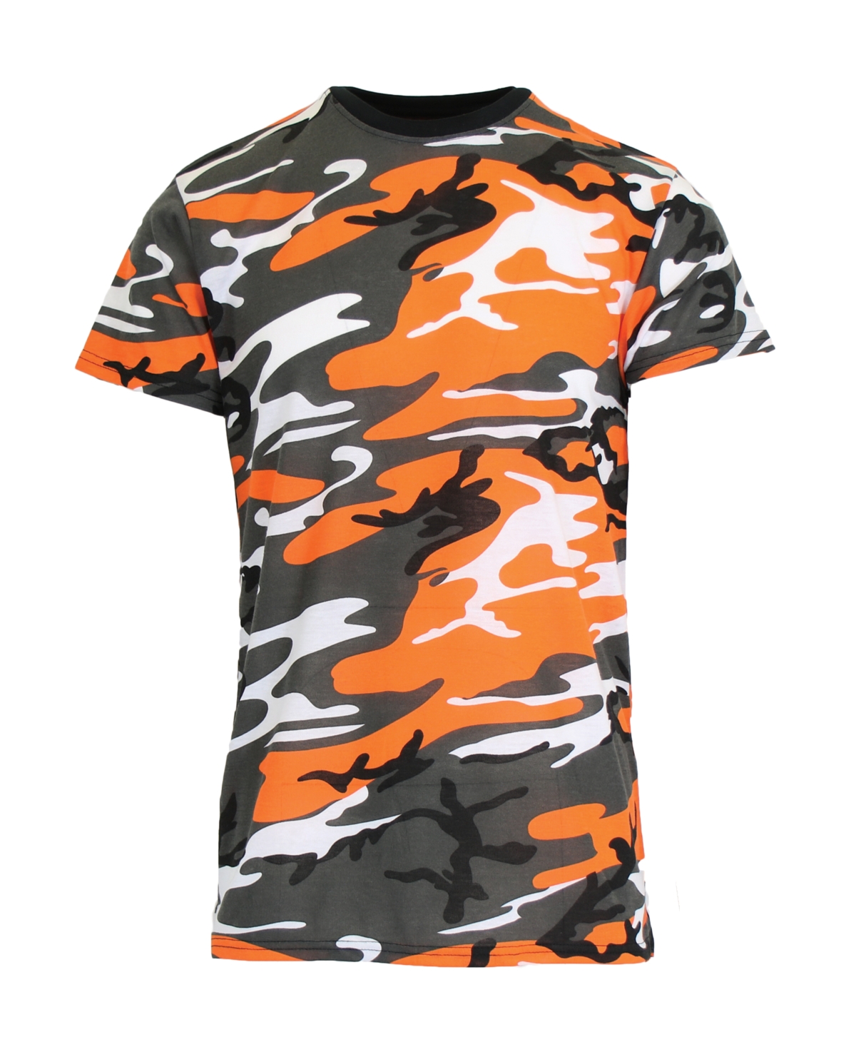 Galaxy By Harvic Men's Camo Printed Short Sleeve Crew Neck T-shirt In Orange Camo