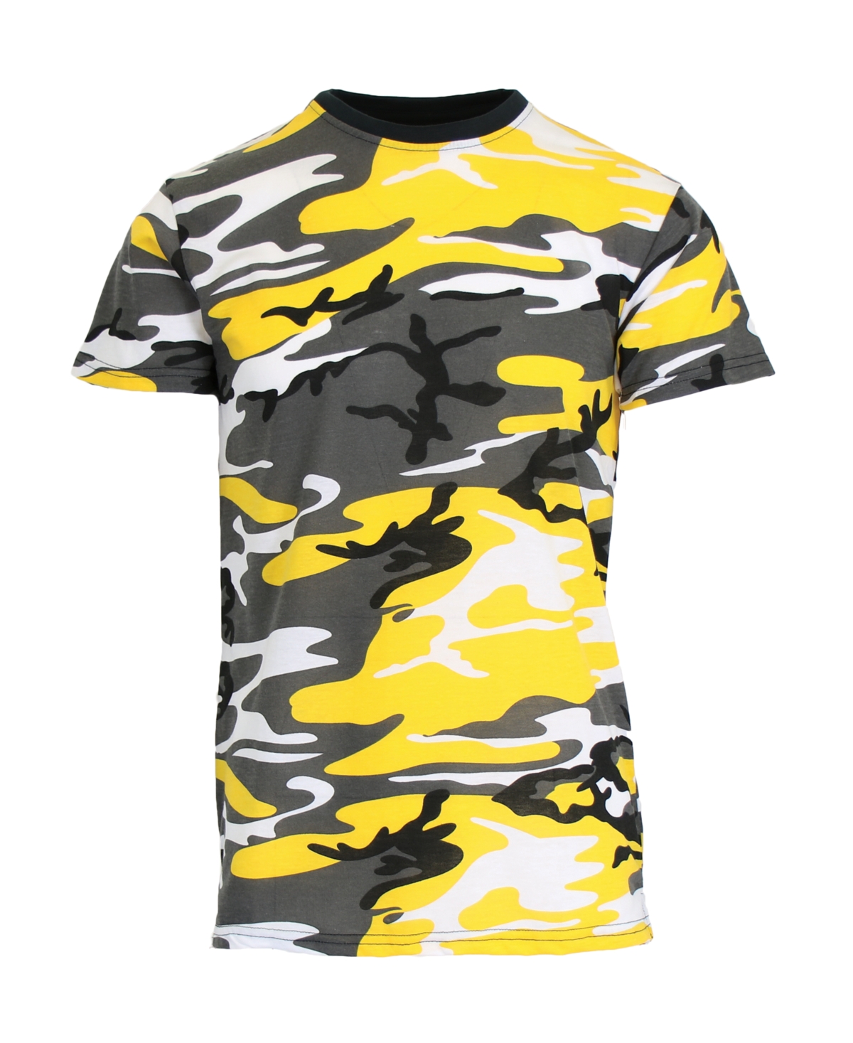 Galaxy By Harvic Men's Camo Printed Short Sleeve Crew Neck T-shirt In Yellow Camo