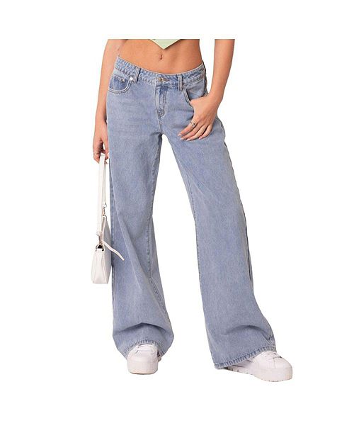 alfani Edikted Women's Raelynn Washed Low Rise Jeans Women's Fashion Shoes & Accessories