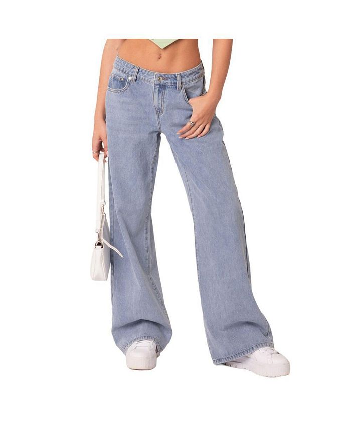 Edikted Women's Raelynn Washed Low Rise Jeans - Macy's