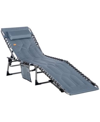 Outdoor Padded Folding Chaise Lounge Chair with Reclining,