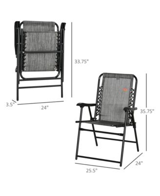 Folding Patio Chair, Outdoor Portable Armchair Camping Chair for Camping, Pool, Beach, Lawn, Deck, Grey