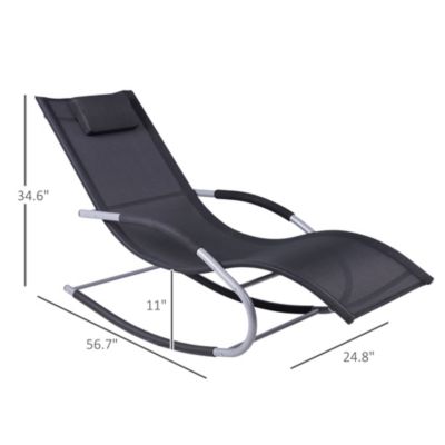 Outdoor Rocking Chair, Weather Resist w/ Pillow,