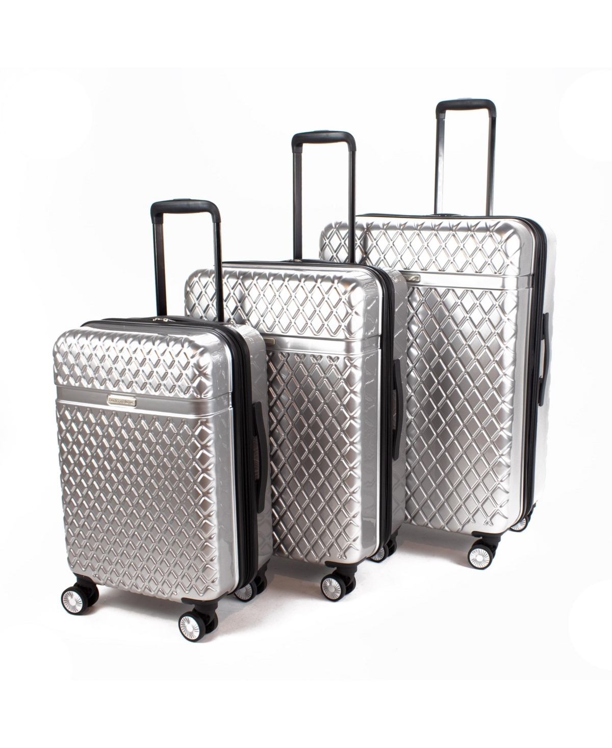 Kathy Ireland Yasmine 3-piece Hardside Luggage Set In Silver