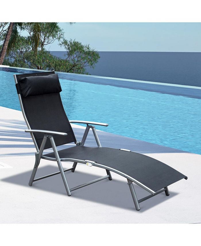 Outsunny Outdoor Folding Chaise Lounge Chair, Portable Lightweight