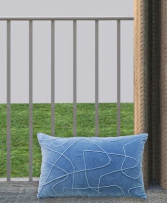 Linden Street Solid Velvet Embroidered Decorative Pillow, 14" x 24"