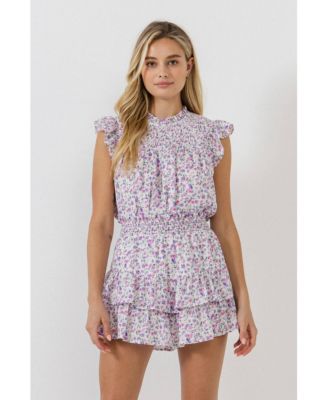 Women's Floral Print Sleeveless Blouse