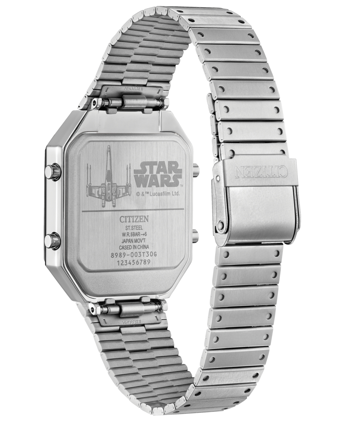 Shop Citizen Men's Star Wars Rebel Pilot Ana-digi Stainless Steel Bracelet Watch 33mm In Silver-tone
