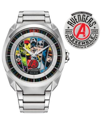 Eco-Drive Men's Marvel Classic Avengers Stainless Steel Bracelet Watch 43mm
