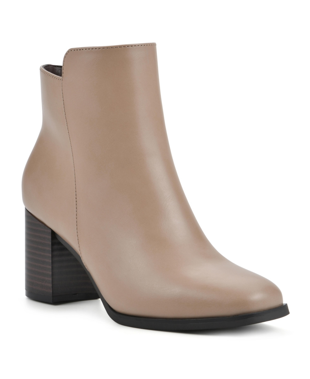 White Mountain Vogued Womens Faux Leather Ankle Booties In Beachwood Smooth