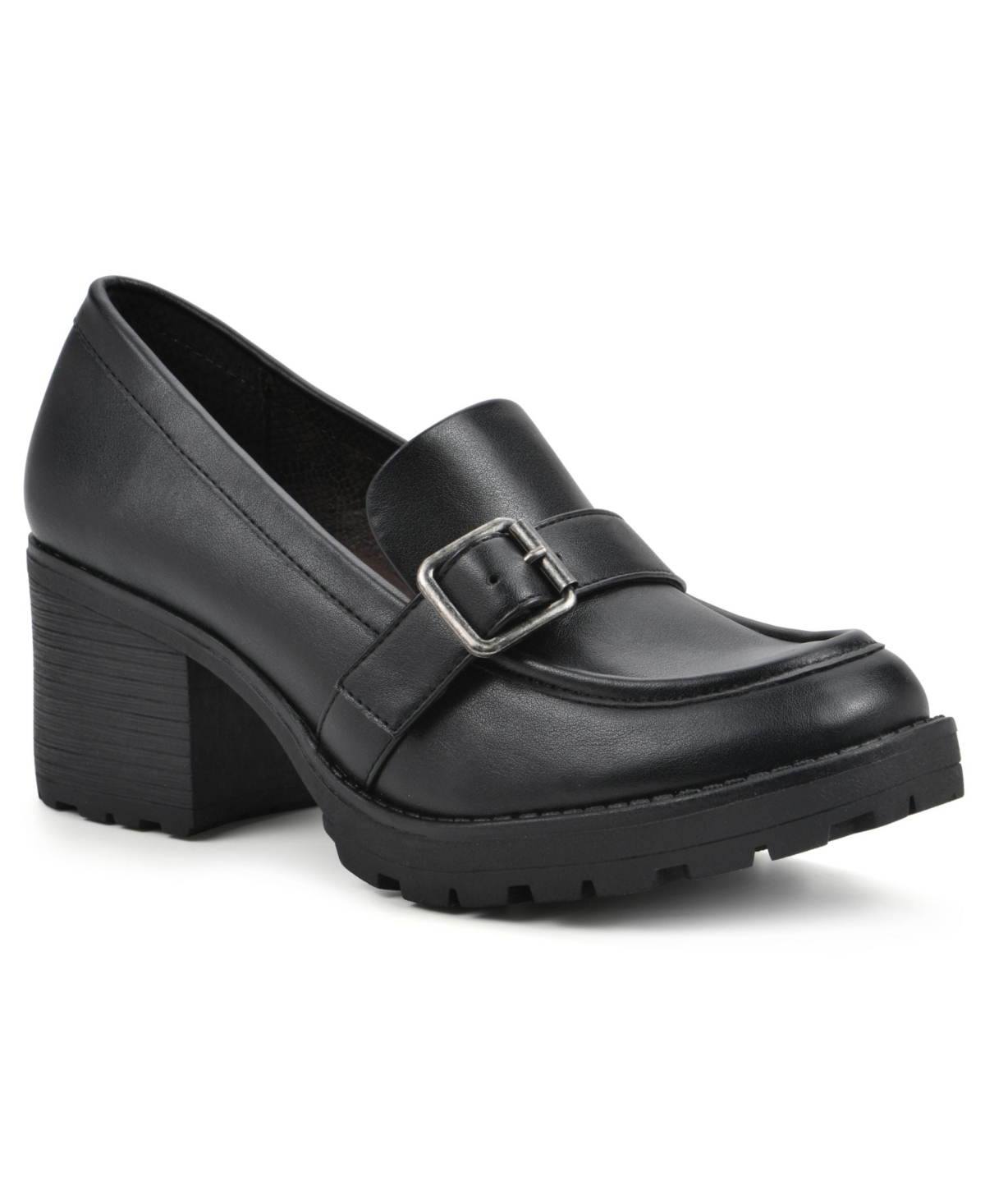 Women's Bougie Heeled Loafers - Black Smooth