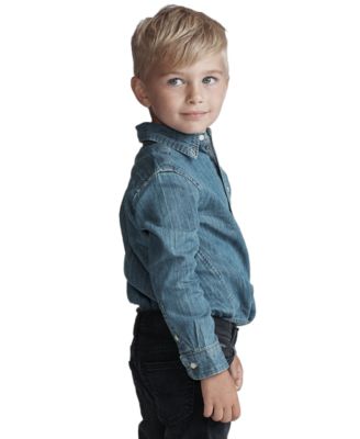 Toddler and Little Boys Cotton Chambray Shirt