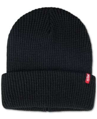 Men's Waffle Beanie & Woven Plaid Scarf Set