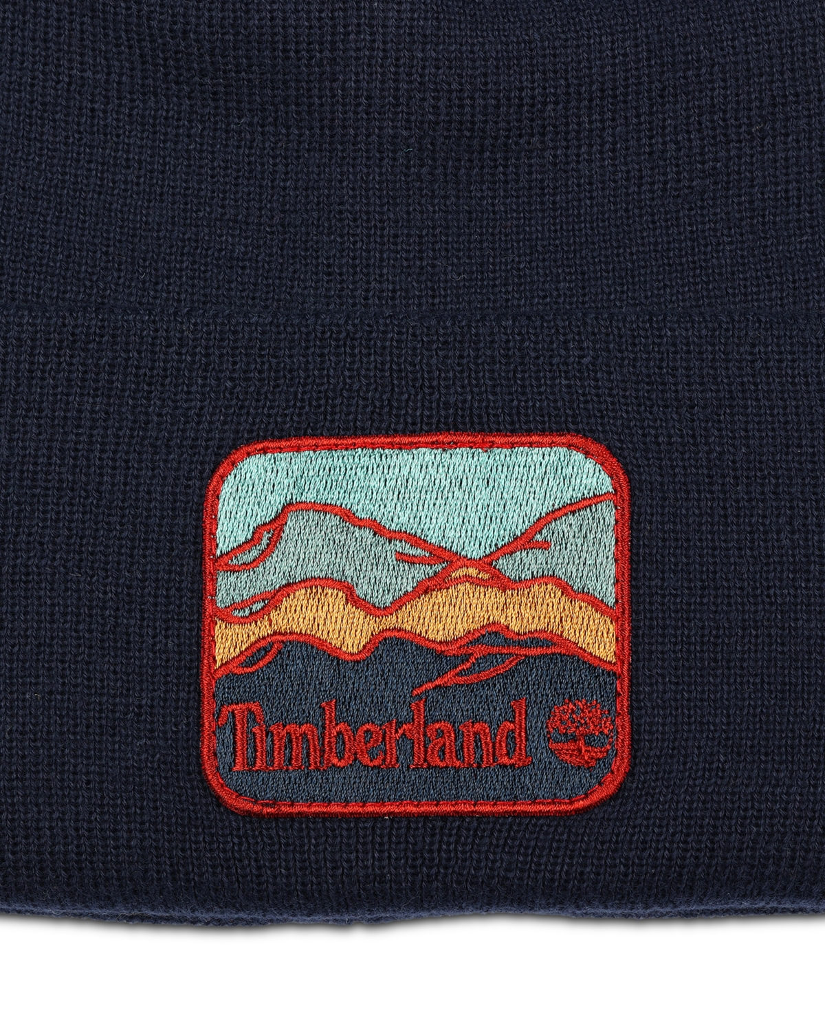 Timberland Men's Embroidered Mountain Logo Patch Beanie