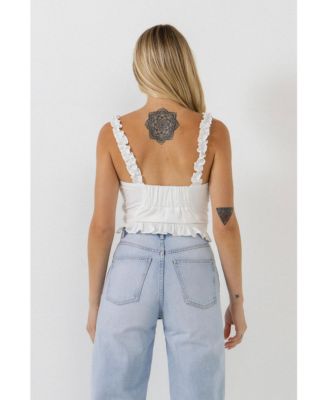 Women's Ruffle Detail Bustier Top