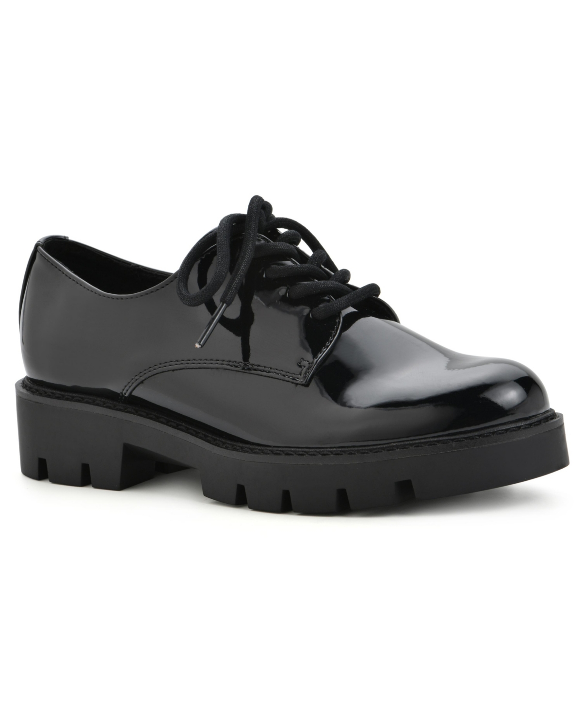Women's Gleesome Lug Sole Oxford Loafers - Black Patent