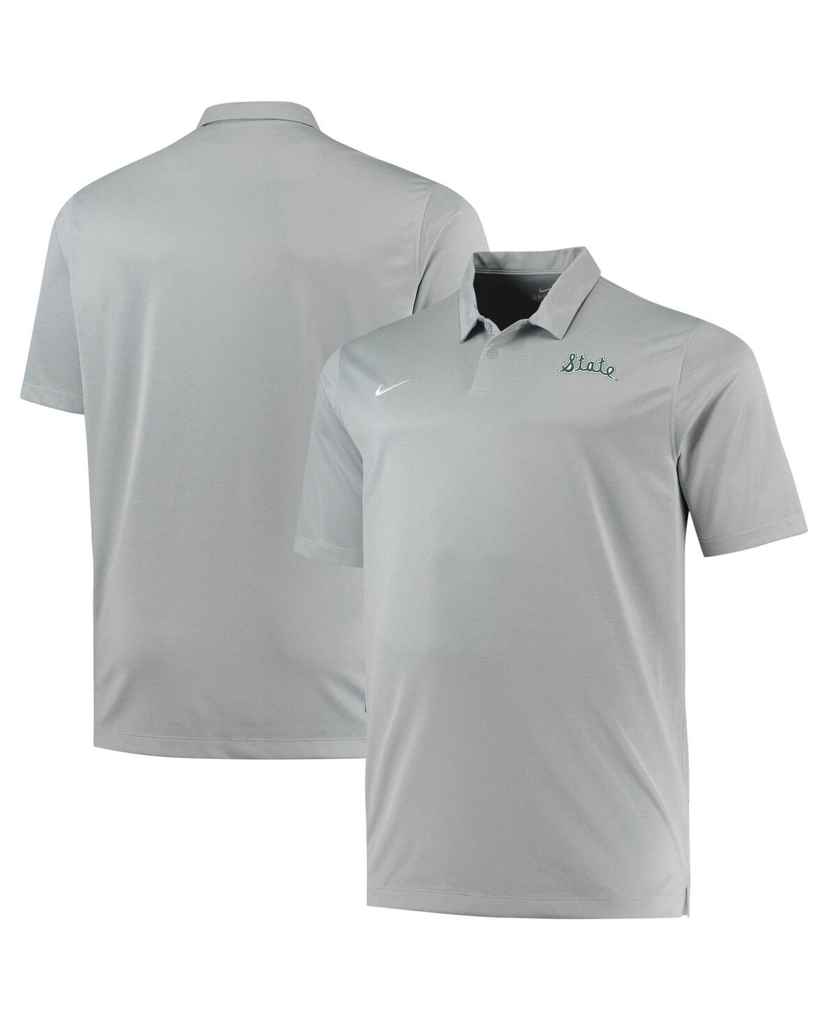 Shop Nike Men's  Heathered Gray Michigan State Spartans Big And Tall Performance Polo Shirt