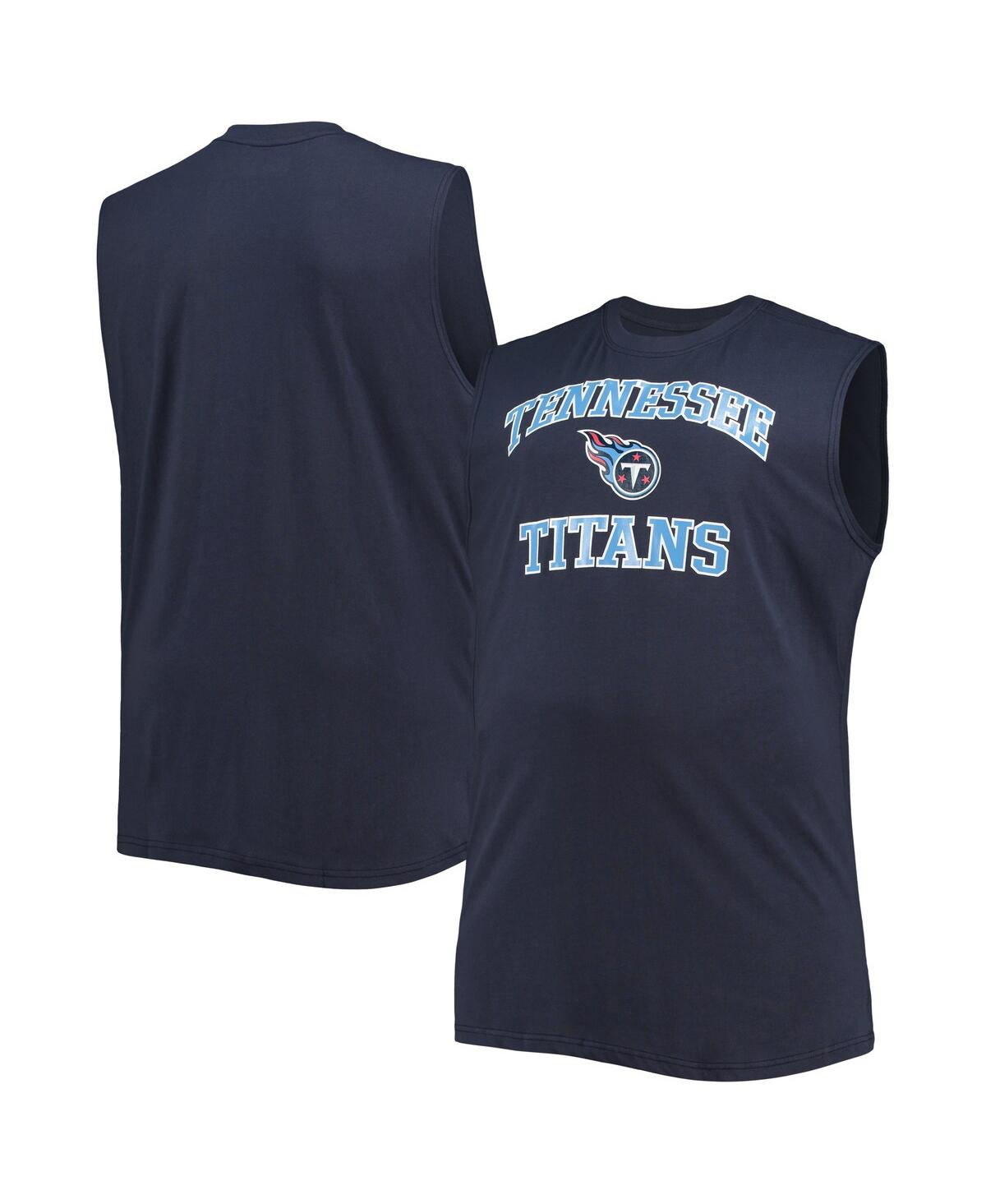Fanatics Men's Navy Tennessee Titans Big And Tall Muscle Tank Top
