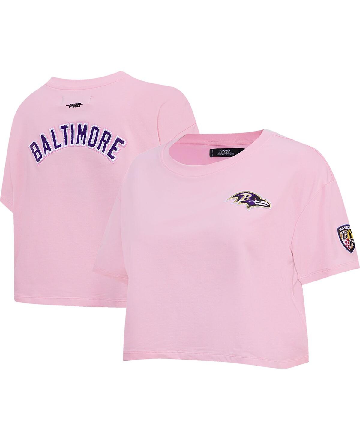 Shop Pro Standard Women's  Pink Baltimore Ravens Cropped Boxy T-shirt