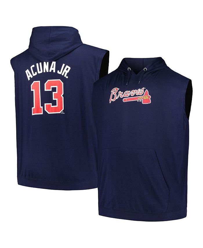 Fanatics Men's Branded Ronald Acuna Jr. Navy Atlanta Braves Name and Number  Muscle Big and Tall Tank Hoodie - Macy's