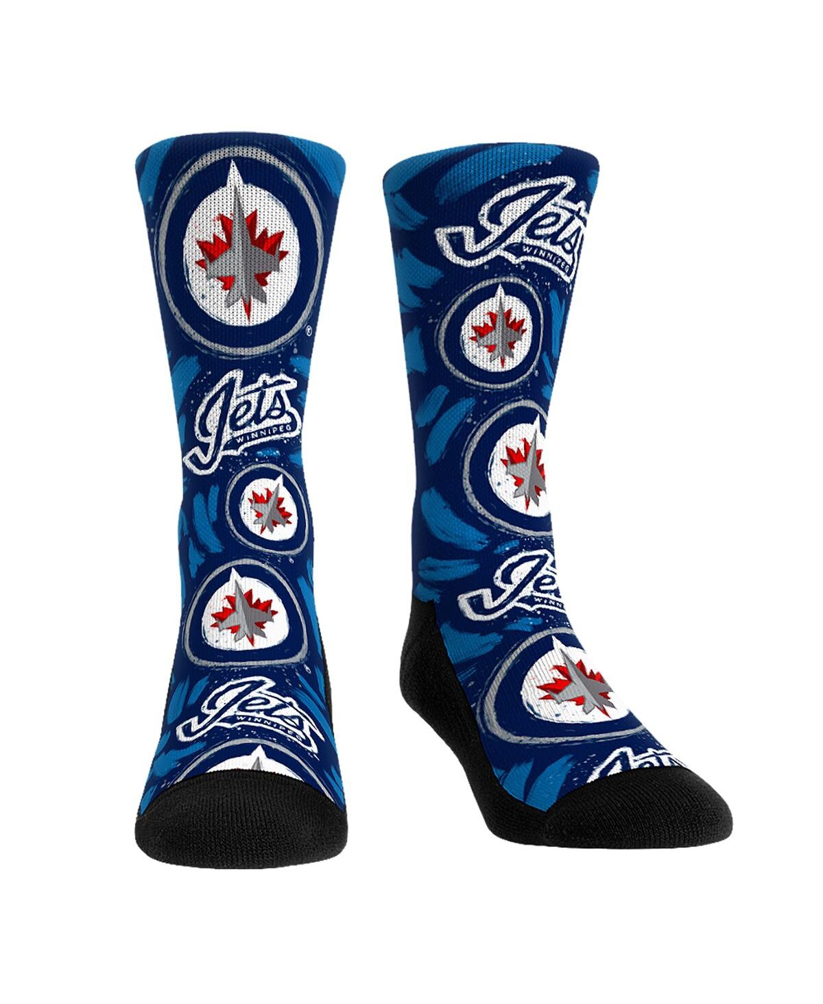 Men's and Women's Rock 'Em Socks Winnipeg Jets Allover Logo and Paint Crew Socks - Multi
