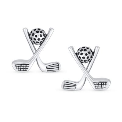 Sporty Sterling Silver Golf Studs Earrings Unique Gift for Golfer Enthusiasts