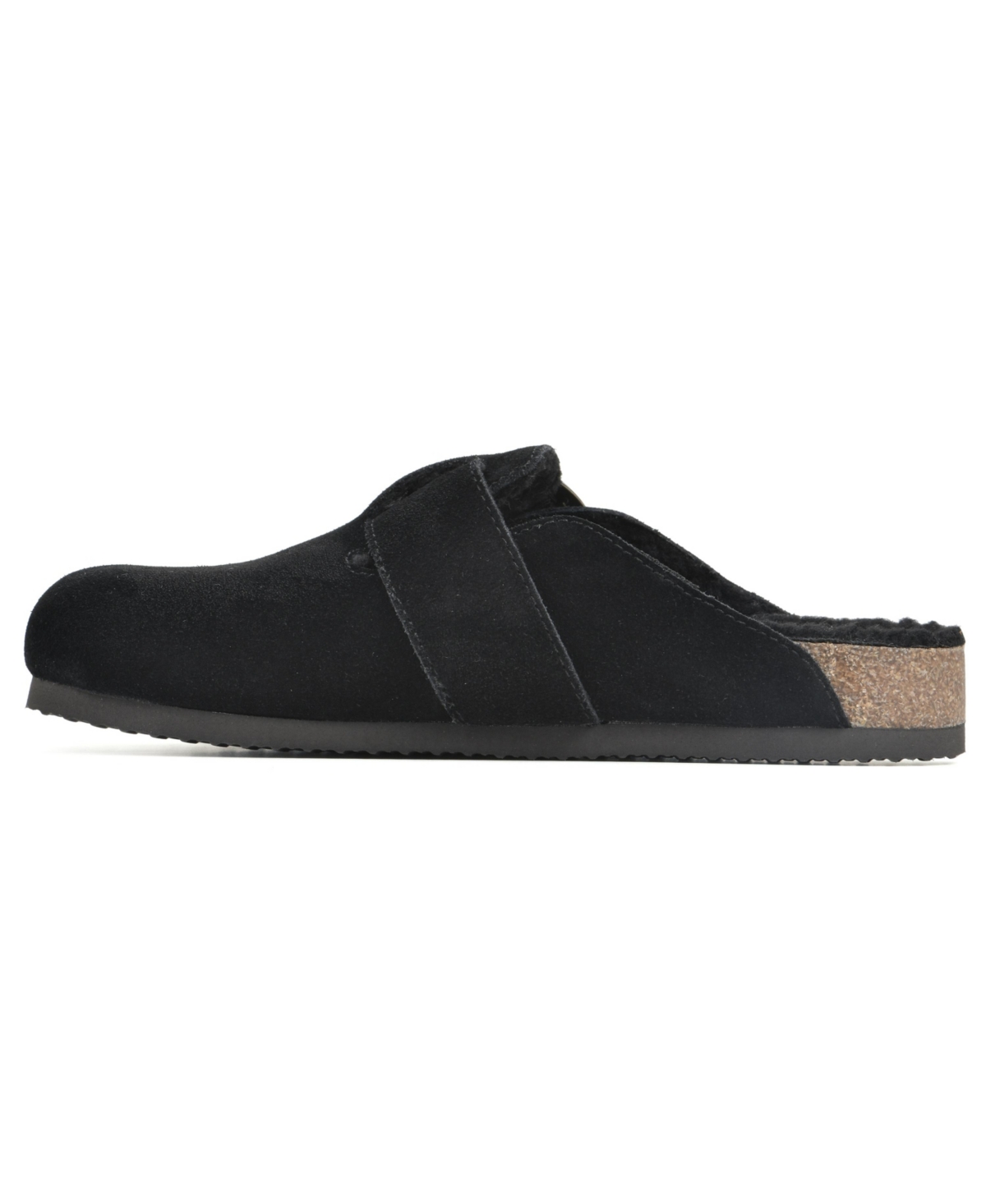 White Mountain Women's Big Sur Slip On Clogs - Black Suede with Fur