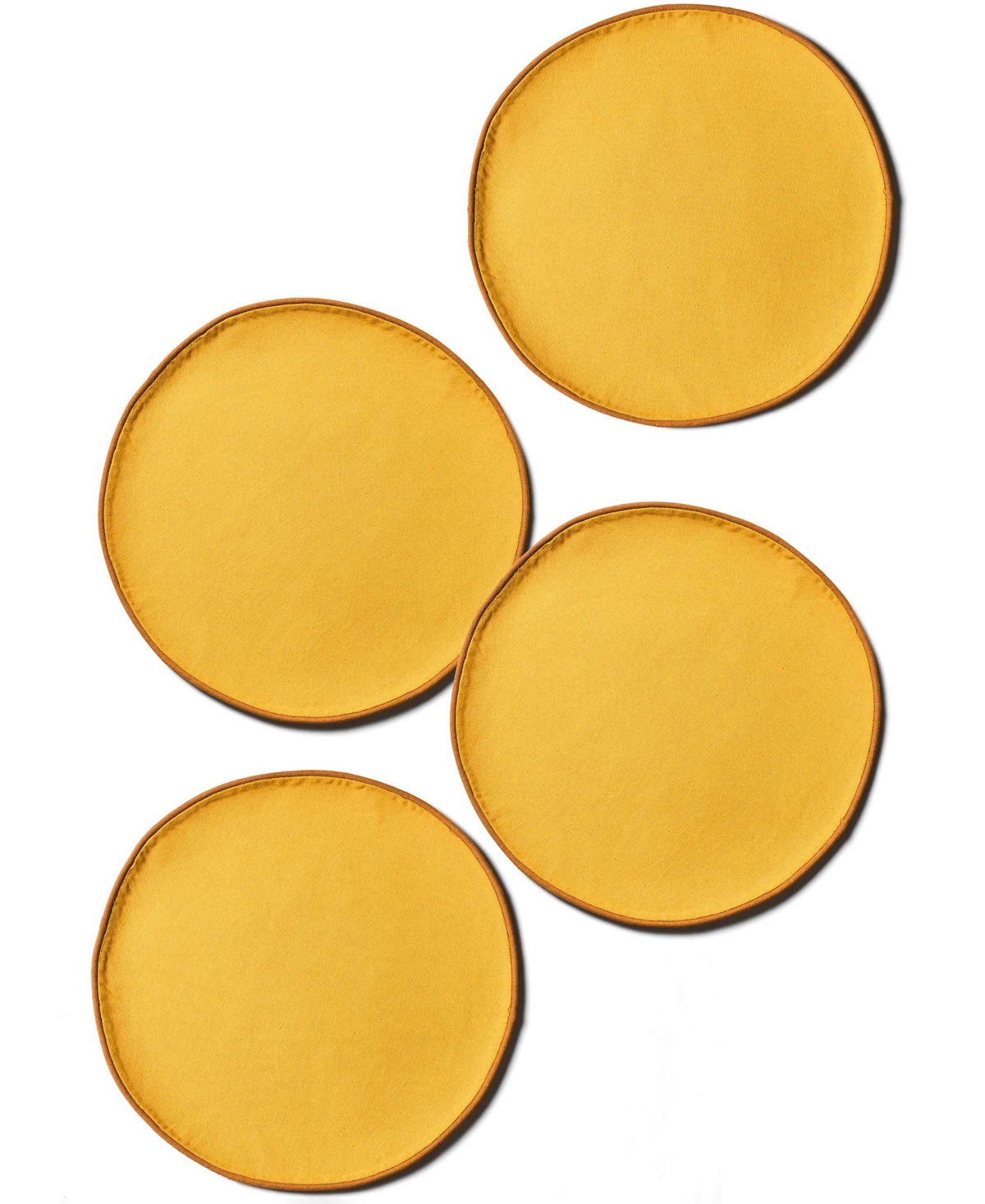 Coton Colors Block Round Placemat Set Of 4, Service For 4 In Brass
