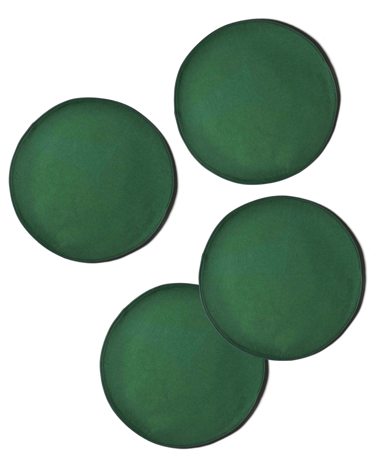 Coton Colors Block Round Placemat Set Of 4, Service For 4 In Pine