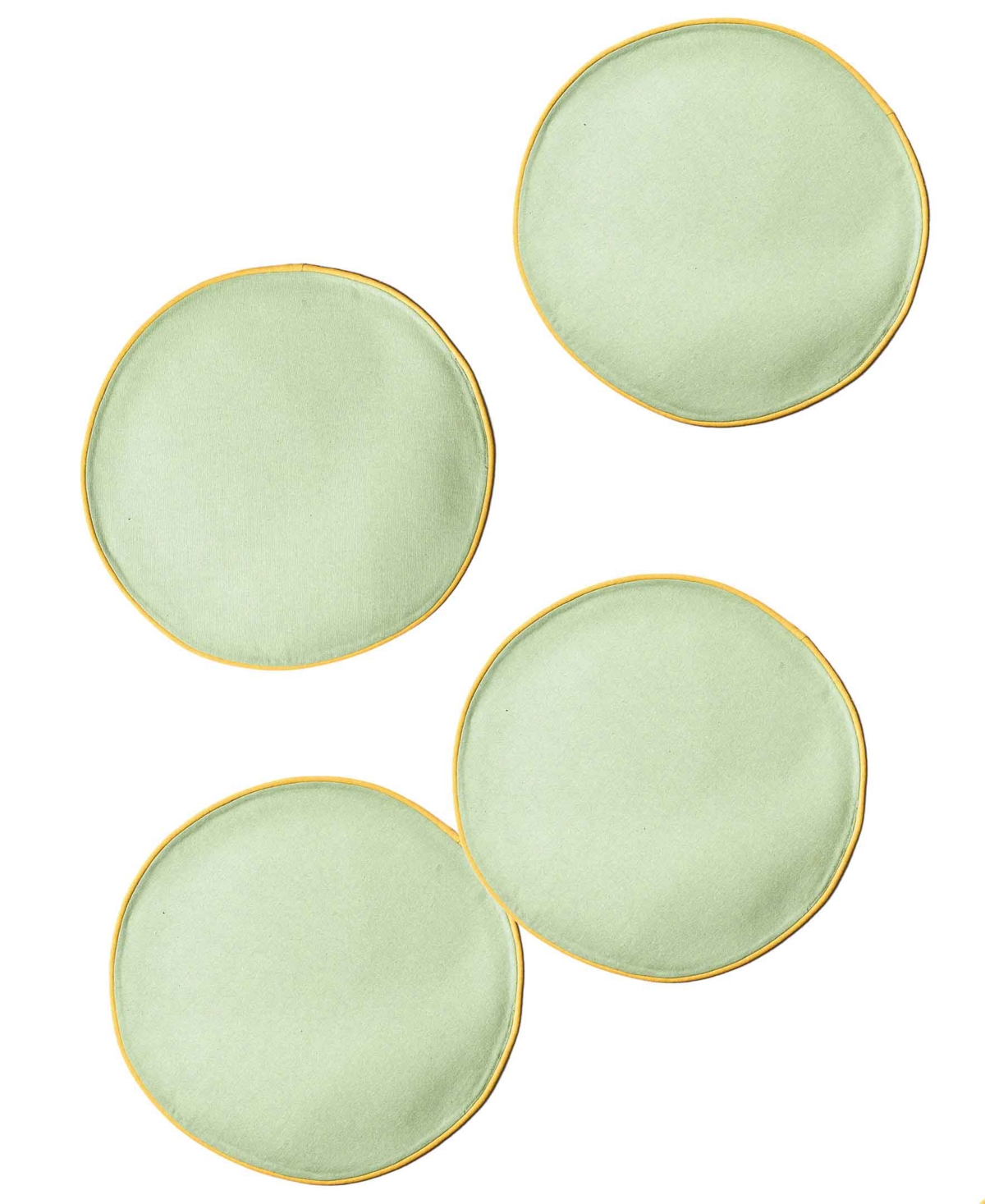 Coton Colors Block Round Placemat Set Of 4, Service For 4 In Safe